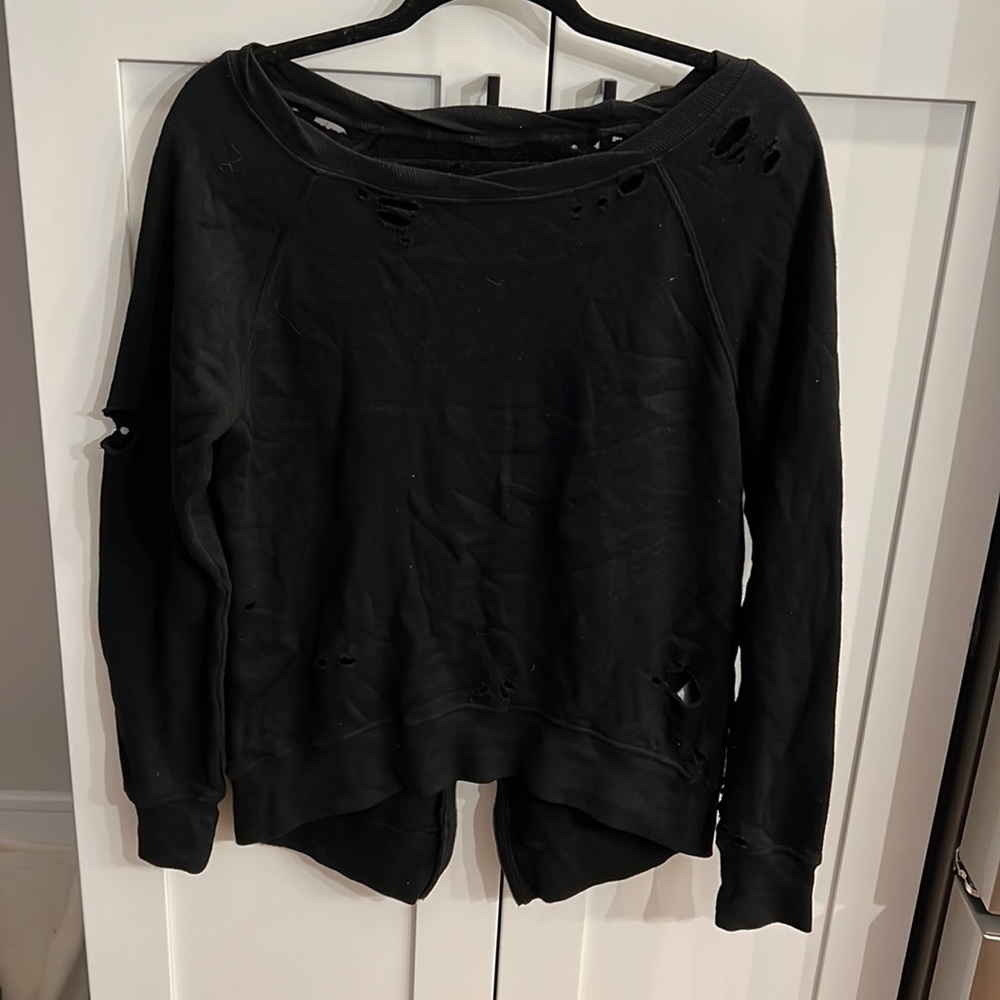 Pam & Gela Annie high low destroyed top
